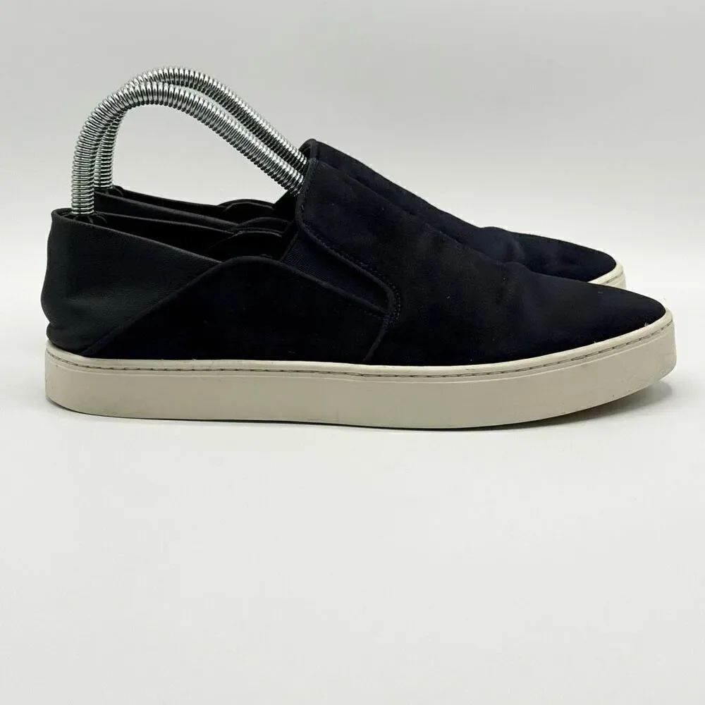 Vince Garvey Navy Blue Suede Slip On Casual Shoes With Leather Ankle - Women’s U